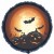 Halloween Luftballon aus Folie, 46 cm Rundballon, schwarz, Kürbisse und Fledermäuse