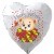 Geburtstags-Luftballon Happy Birthday Bärchen mit Blumen, inklusive Helium