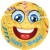 Happy Birthday Emoticon Luftballon aus Folie, inklusive Helium