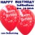 Happy Birthday Motiv-Luftballons, Rot, 26-27 cm, 10 Stück 