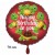 Happy Birthday to you großer Luftballon mit Schildkröten zum Kindergeburtstag mit Helium in Satinrot