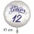 Happy Birthday Konfetti  Luftballon zum 12. Geburtstag mit Helium-Ballongas