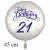 Happy Birthday Konfetti  Luftballon zum 21. Geburtstag mit Helium-Ballongas