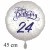Happy Birthday Konfetti  Luftballon zum 24. Geburtstag mit Helium-Ballongas