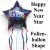 Silvester-Luftballon aus Folie, Happy New Year Star, mit Helium gefüllt