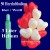 Midi-Set 2/1A, 50 rote und weiße Herzluftballons mit Helium / inkl. Abholung