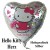 Luftballon Hello Kitty, Herz Folienballon mit Ballongas