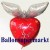 Riesen-Herzluftballon mit Taube, I Love You, Folienballon mit Ballongas