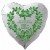 Weißer Herzluftballon zur Petersilienhochzeit, "Herzlichen Glückwunsch 12 ½ Jahre", ohne Helium