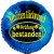 Herzlichen Glückwunsch! Prüfung bestanden! Blauer Luftballon mit Helium-Ballongas, Ballongrüße