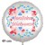 Herzlichen Glückwunsch, Rund-Luftballon aus Folie, satin-weiß, 45 cm, ohne Helium-Ballongas