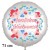 Herzlichen Glückwunsch, Rund-Luftballon aus Folie, satin-weiß, 71 cm, ohne Helium-Ballongas
