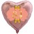 Herzluftballon Roségold zum 84.Geburtstag, 45 cm, Rosa-Gold ohne Helium