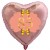 Herzluftballon Roségold zum 85.Geburtstag, 45 cm, Rosa-Gold ohne Helium
