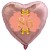 Herzluftballon Roségold zum 86.Geburtstag, 45 cm, Rosa-Gold