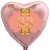 Herzluftballon Roségold zum 88.Geburtstag, 45 cm, Rosa-Gold ohne Helium