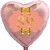 Herzluftballon Roségold zum 89.Geburtstag, 45 cm, Rosa-Gold ohne Helium