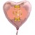 Herzluftballon Roségold zum 90.Geburtstag, 45 cm, Rosa-Gold ohne Helium