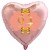 Herzluftballon Roségold zum 94.Geburtstag, 45 cm, Rosa-Gold