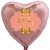 Herzluftballon Roségold zum 95.Geburtstag, 45 cm, Rosa-Gold