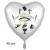 Zur Kommunion Alles Liebe, Luftballon Herz aus Folie, weiß, mit Helium