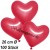 Herzluftballons Metallic, Rot, 26 cm, 100 Stück