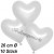 Herzluftballons Metallic, Weiß, 26 cm, 10 Stück