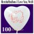 Herzluftballons I Love You, Weiß, 100 Stück