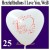 Herzluftballons I Love You, Weiß, 25 Stück
