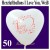 Herzluftballons I Love You, Weiß, 50 Stück