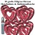 Filigree Hearts, 10 große Herzballons aus Folie zur Hochzeit, Rot-Silber, Midi-Helium-Set
