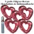 Filigree Hearts, 5 große Herzballons aus Folie zur Hochzeit, Rot-Silber, Midi-Helium-Set