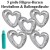 Filigree Hearts, 5 große Herzballons aus Folie zur Hochzeit, Weiß-Silber, Midi-Helium-Set
