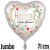 Hochzeit, Herzlichen Glückwunsch,Satin, Jumbo- Herz, Folienballon ohne Helium-Ballongas