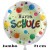 Hurra Schule. Satin-weißer, großer, runder Luftballon zum Schulanfang, ohne Helium
