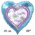 In Liebe für Mama. Herzluftballon in Hellblau aus Folie ohne Helium zum Muttertag