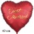 Just Married. Golden Letters and Hearts. Herzluftballon aus Folie, Satin Rot, 43 cm, ohne Helium-Ballongas