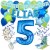 Happy Birthday Blau, individuelles Kindergeburtstagsdeko-Set mit Namen und Luftballons zum 5. Geburtstag, 38-teilig