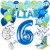 Happy Birthday Blau, individuelles Kindergeburtstagsdeko-Set mit Namen und Luftballons zum 6. Geburtstag, 38-teilig