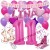 Happy Birthday Pink, individuelles Kindergeburtstagsdeko-Set mit Namen und Luftballons zum 11. Geburtstag, 38-teilig