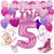 Happy Birthday Pink, individuelles Kindergeburtstagsdeko-Set mit Namen und Luftballons zum 5. Geburtstag, 38-teilig