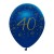 Luftballons, Latexballons Blau Gold 40 zum 40. Geburtstag, 6 Stück