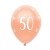 Luftballons, Latexballons Rosegold 50 zum 50. Geburtstag, 6 Stück
