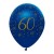Luftballons, Latexballons Blau Gold 60 zum 60. Geburtstag, 6 Stück