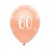 Luftballons, Latexballons Rosegold 60 zum 60. Geburtstag, 6 Stück