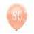 Luftballons, Latexballons Rosegold 80 zum 80. Geburtstag, 6 Stück