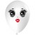 Luftballon Gesicht - Frau mit schwarzen Augen, weiß, 28-30 cm, 1 Stück