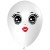 Luftballon Gesicht - Frau mit schwarzen Augen, weiß, 28-30 cm, 1 Stück