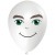 Luftballon Gesicht - Mann mit grünen Augen, weiß, 28-30 cm, 1 Stück