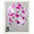 Luftballons, Latex 30 cm Ø, 5 Stück, Transparent mit Herzen in Pink